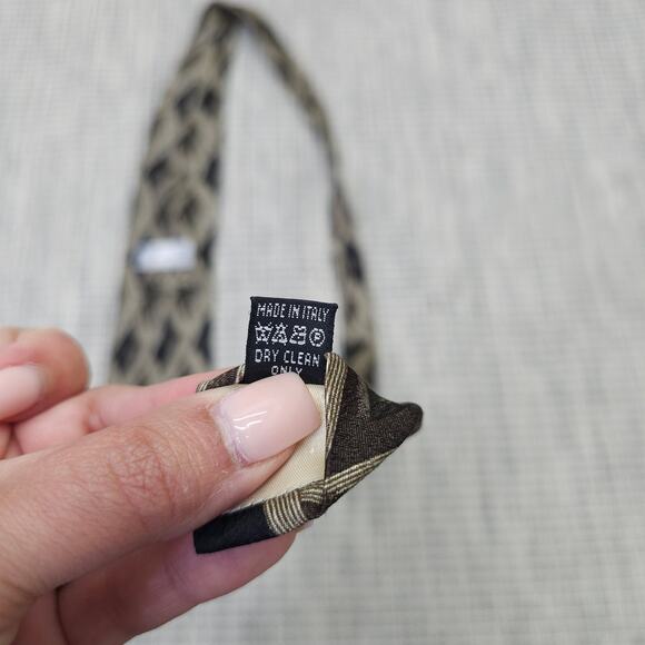 Fratelli Mens 100% Silk Neck Tie Handmade Italy Diamond Argyle Pattern Vintage - Picture 8 of 12